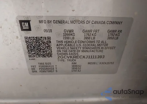 2018 Chevrolet Silverado 1500 2Lt from USA, damaged, VIN 2GCVKRECXJ1111393